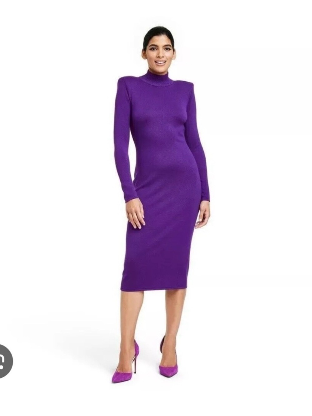Sergio Hudson X Target Strong shoulder sweater dress purple size medium NWT